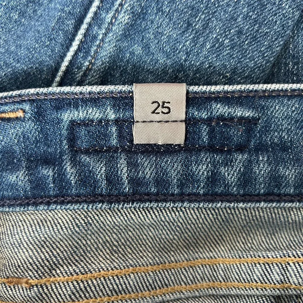 Citizens of Humanity Straight Jeans Women 25 Medium Wash Raw Hem Ankle Slit - Picture 6 of 10